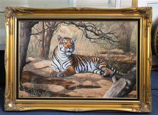 Mark Whittaker (b.1964) Hunters Day Off, signed and dated 2004, inscribed verso, 55.5 x 86cm